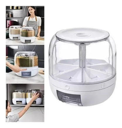Dispensador organizador de granos 6 en 1