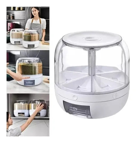 Dispensador organizador de granos 6 en 1